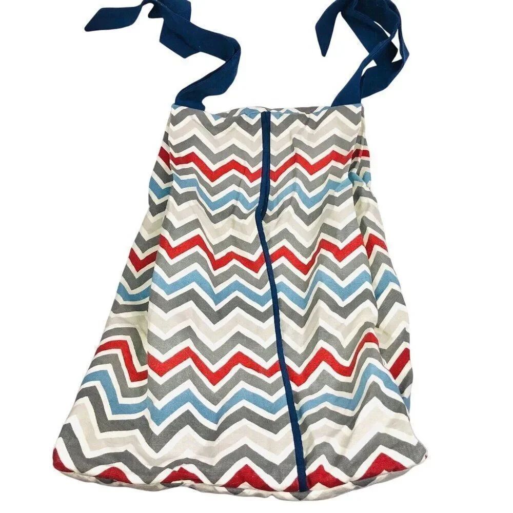 Polka Dot Designs Diaper Stacker Navy Blue Red Gray Chevron Tie Attachment